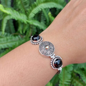 Gelang Perak Box Bulat Black Onyx B356 - Gambar 6