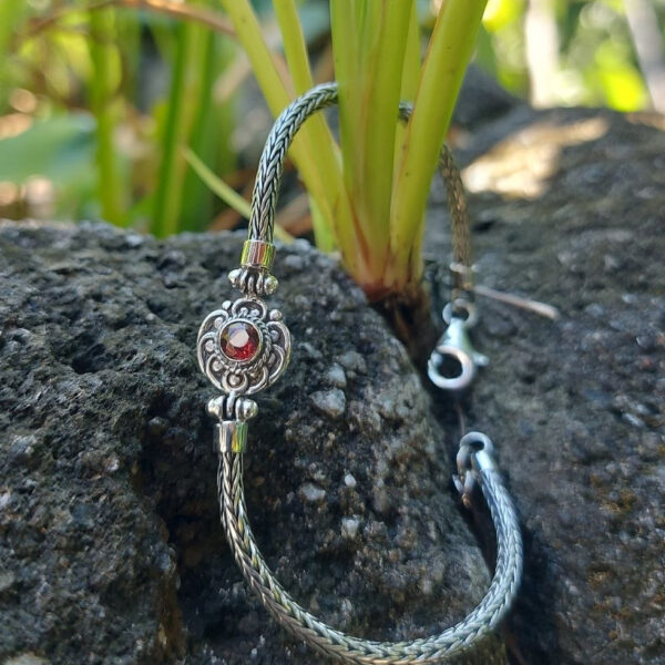 Gelang Rantai Permata Perak Asli Bali B701