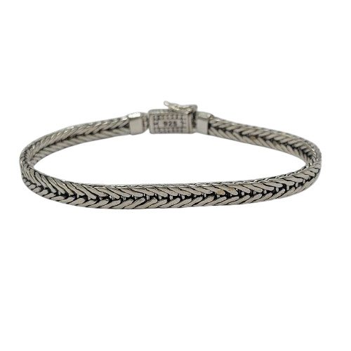 Gelang Perak Rantai Jalin Dotted Box Clasp B708