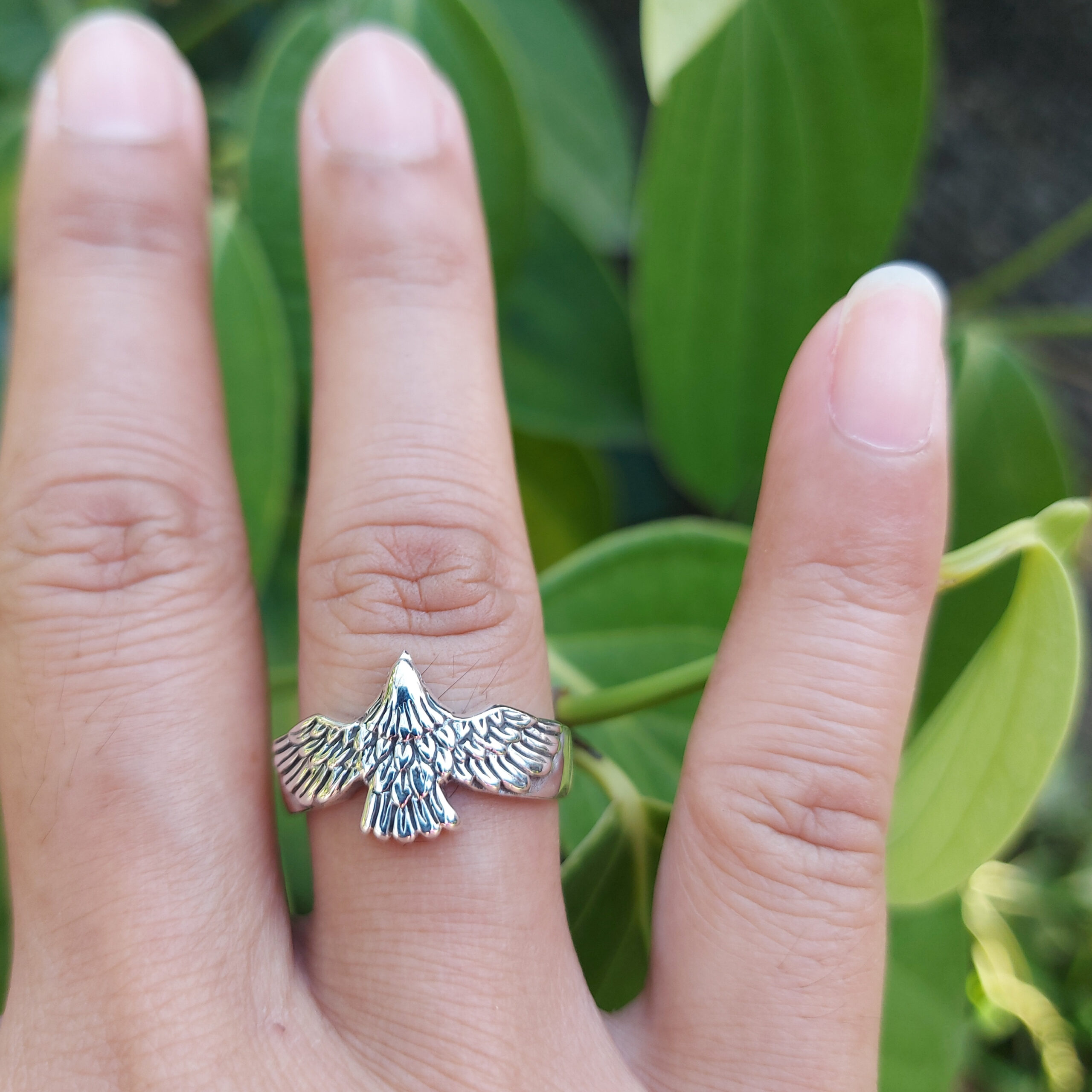 Cincin Elang Perak Asli R726 - Gambar 4