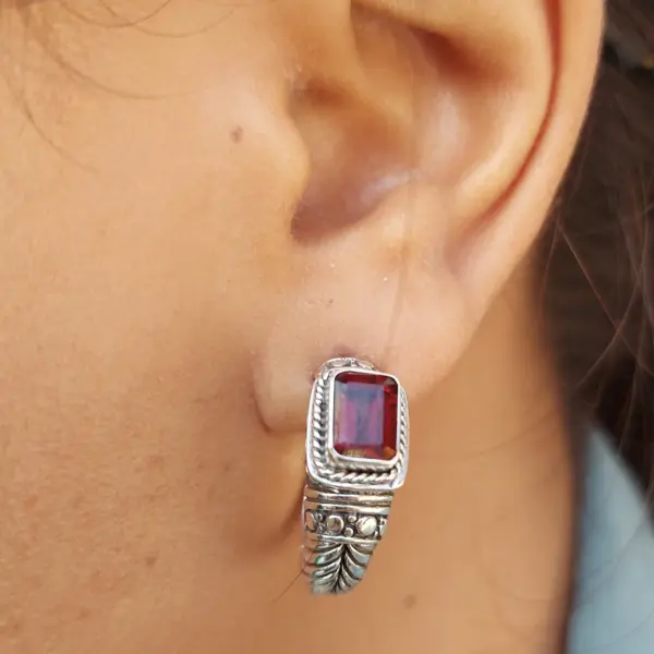 Anting Tusuk Permata Perak Asli E1664
