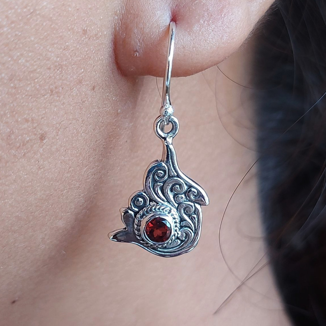 Anting Perak Lumba-Lumba Permata E1829 - Gambar 5