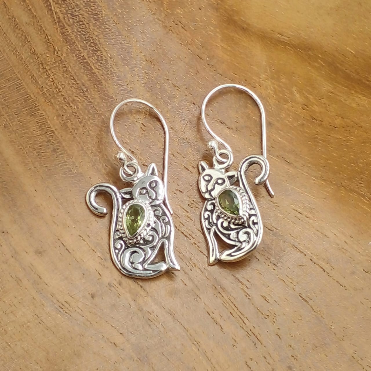 Anting Kucing Perak Permata E1834 - Gambar 3
