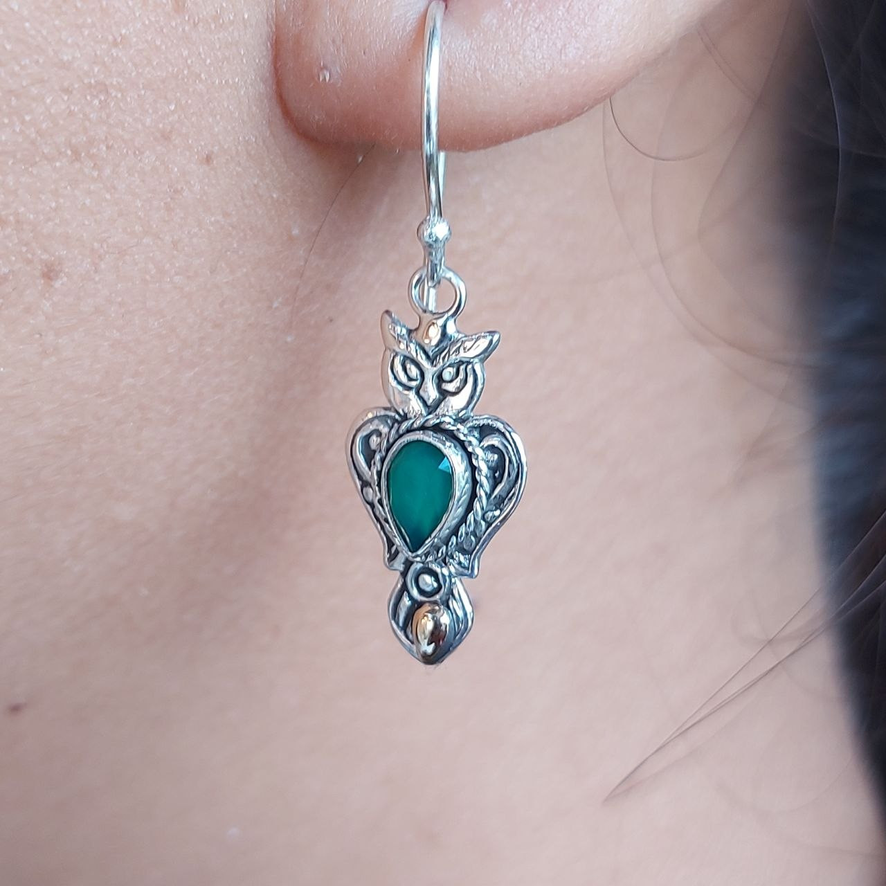 Anting Perak Burung Hantu Permata E1835 - Gambar 8