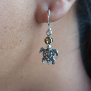 Anting Perak Bali Penyu Permata E1846 - Gambar 6