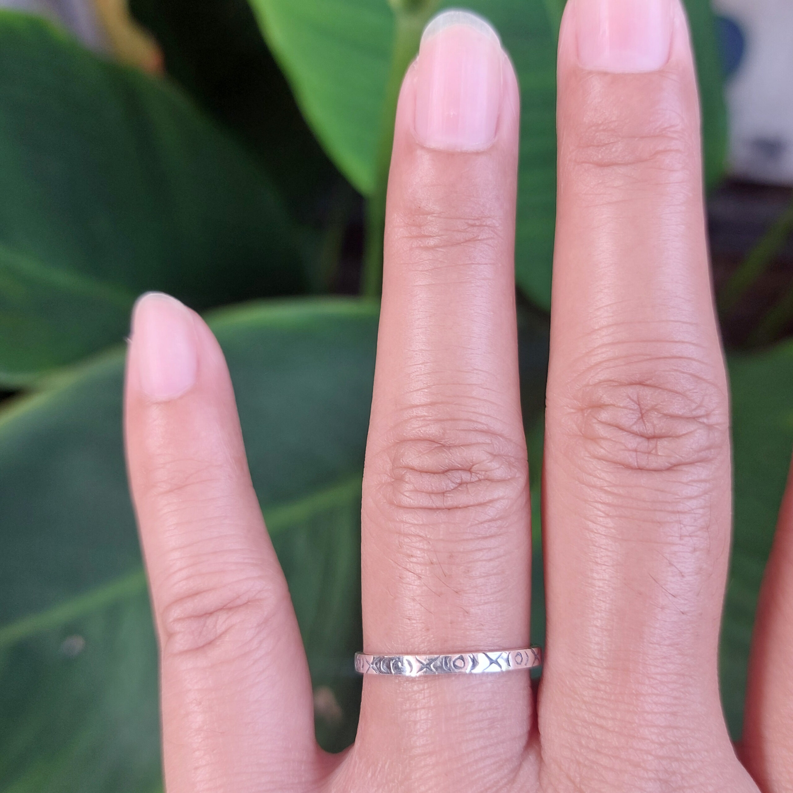 Cincin Perak Unik Motif XOXO R692 - Gambar 5