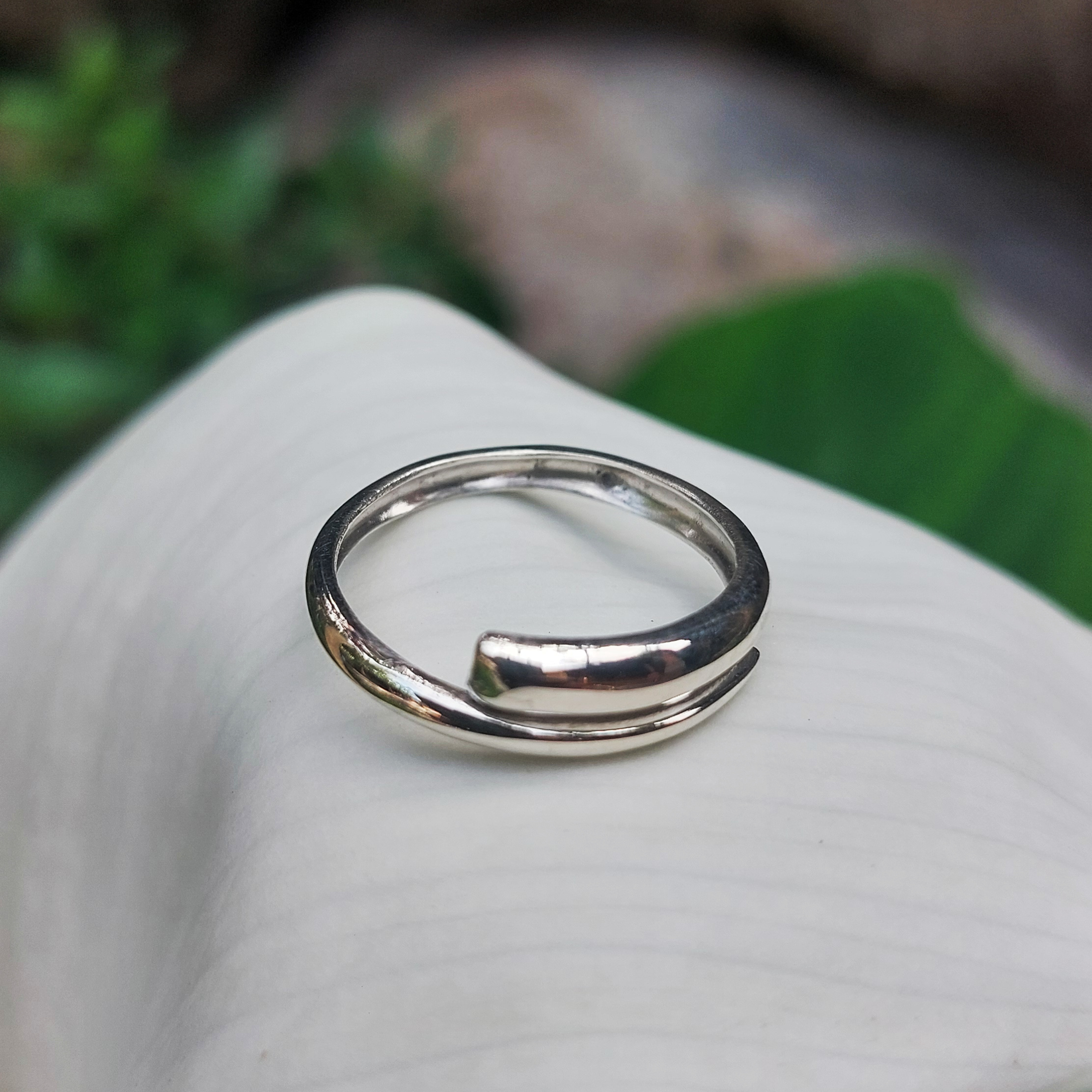 Cincin Perak Lilit Plain R694 - Gambar 4