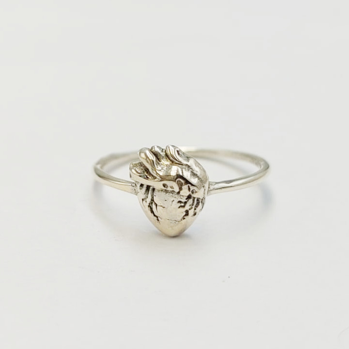 Cincin Perak Motif Jantung R695 - Gambar 2