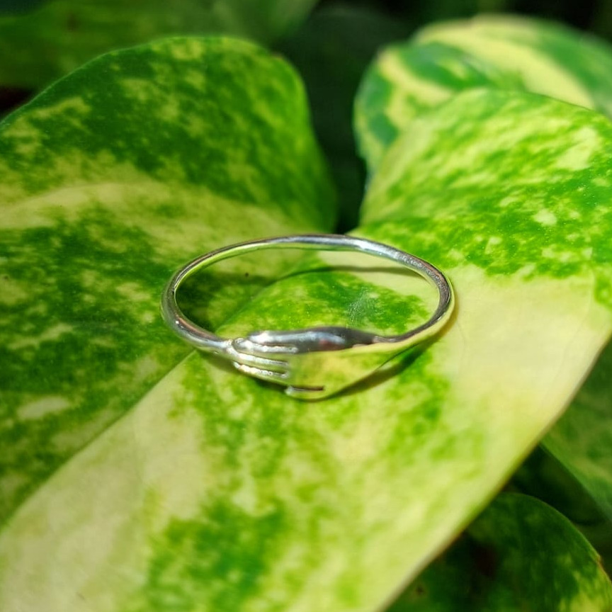 Cincin Perak Motif Tangan R696 - Gambar 4