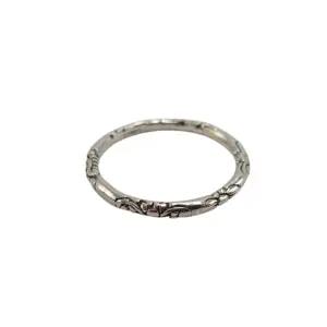 Cincin Perak Simple Motif Ukiran R704 - Gambar 2