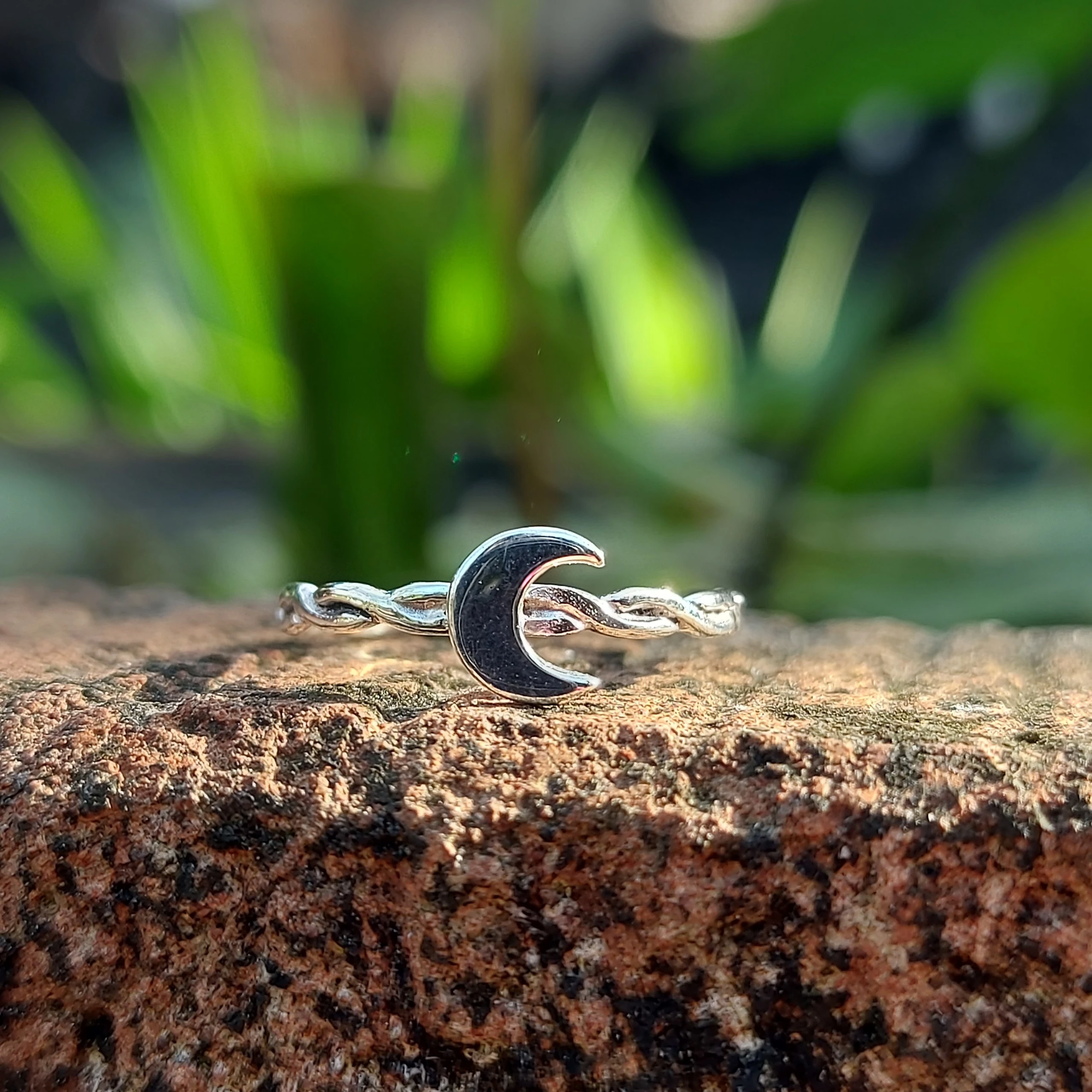 Cincin Perak Bulan Sabit R712 - Gambar 4